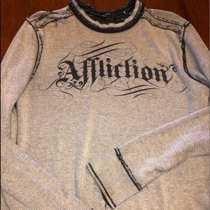 Affliction reversible shirt wings cross XL